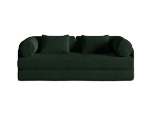 Canapea extensibila verde inchis din catifea pentru 3 persoane Dreamy Salvador Micadoni
