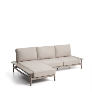 Canapea exterior grej din textil pentru 3 persiane Vathi Left Kave Home