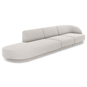 Canapea gri deschis din textil pentru 4 persoane Miley Right Micadoni