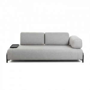 Canapea gri deschis pentru 3 persoane Compo Small Tray Kave Home
