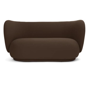 Canapea gri inchis din textil pentru 2 persoane Rico Ferm Living