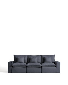 Canapea gri inchis din textil pentru 3 persoane Anarela 310 Kave Home