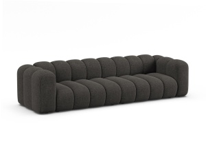 Canapea gri inchis din textil pentru 4 persoane Lupine Chenille Micadoni
