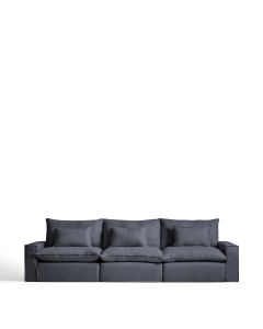 Canapea gri inchis din textil pentru 5 persoane Anarela 370 Kave Home