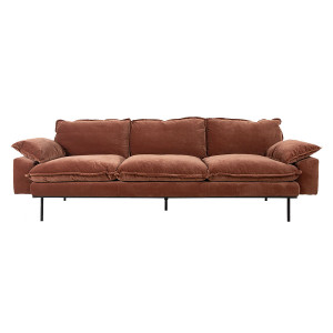 Canapea maro din catifea pentru 4 persoane Retro HKliving