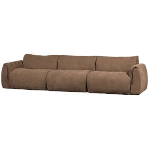 Canapea maro din textil pentru 3 persoane Baggy Chenille Woood