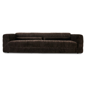 Canapea maro espresso din catifea pentru 3 persoane Royal HKliving