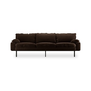 Canapea maro espresso din catifea pentru 4 persoane Retro Royal HKliving