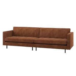 Canapea maro ruginiu din textil pentru 3 persoane Rodeo Classic Rib Woood