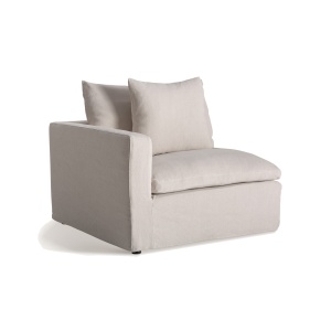 Canapea modulara alb antic din textil pentru 1 persoana Senhane Left Vical Home