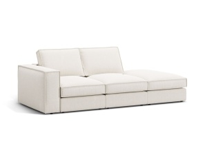 Canapea modulara alba din textil pentru 3 persoane Pola Right Micadoni