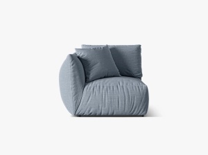 Canapea modulara albastra din textil pentru 1 persoana Chris Left Micadoni