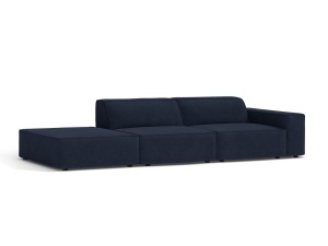 Canapea modulara albastru navy din textil pentru 3 persoane Jodie Right Micadoni