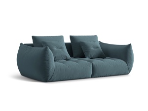 Canapea modulara albastru pastel din catifea pentru 3 persoane Bloom Micadoni