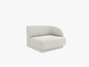 Canapea modulara argintie din textil pentru 1 persoana Miley Eden Chenille Right Micadoni