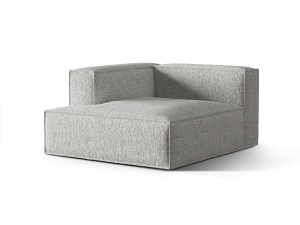 Canapea modulara argintie din textil pentru 1 persoana Nuria Left Boucle Micadoni