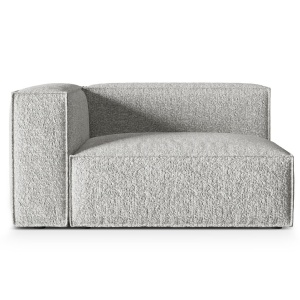 Canapea modulara argintie din textil pentru 2 persoane Nuria Left Monsil Micadoni