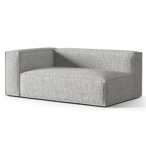 Canapea modulara argintie din textil pentru 3 persoane Nuria Left Boucle Micadoni