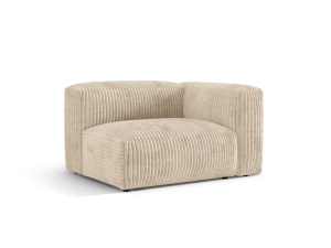 Canapea modulara bej deschis din textil pentru 1 persoana Martina S Corduroy Right Micadoni