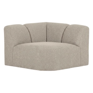 Canapea modulara bej din textil 105 cm Mojo Boucle Corner Woood