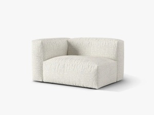 Canapea modulara bej din textil pentru 1 persoana Martina Boucle Left Micadoni