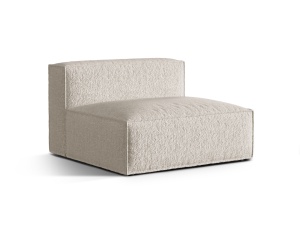 Canapea modulara bej din textil pentru 1 persoana Nuria 120 Boucle Micadoni