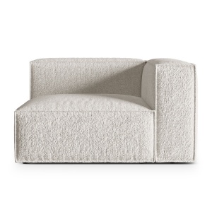 Canapea modulara bej din textil pentru 1 persoana Nuria Right Boucle Micadoni