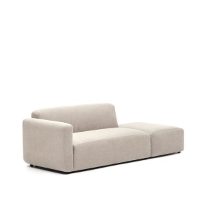 Canapea modulara bej din textil pentru 2 persoane Neom Back Kave Home