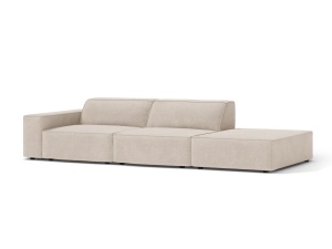 Canapea modulara bej din textil pentru 3 persoane Jodie Left Micadoni