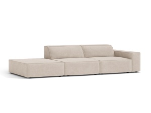 Canapea modulara bej din textil pentru 3 persoane Jodie Right Micadoni