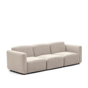 Canapea modulara bej din textil pentru 3 persoane Neom Kave Home