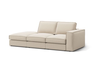 Canapea modulara bej din textil pentru 3 persoane Pola Left Micadoni