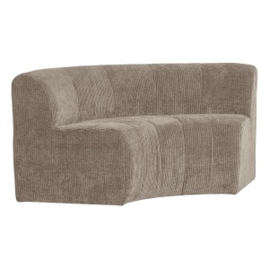 Canapea modulara bej nisipiu din textil 152 cm Mojo Rib Round Woood