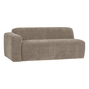 Canapea modulara bej nisipiu din textil pentru 2 persoane Mojo Rib Left Woood
