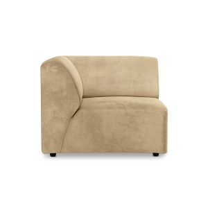 Canapea modulara crem din catifea 94 cm Jax Left End HKliving