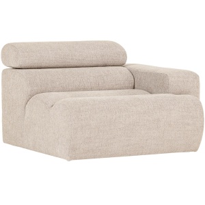 Canapea modulara crem din textil 113 cm Novi Boucle Right Woood