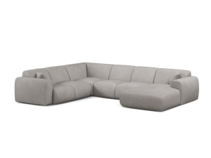 Canapea modulara cu colt gri deschis din textil pentru 6 persoane Molino Panoramic Chenille Rebel Left Micadoni