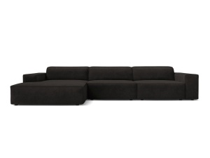 Canapea modulara cu colt neagra din textil pentru 4 persoane Jodie Liberty Left Micadoni