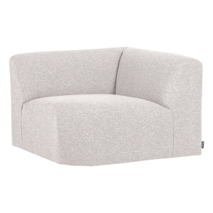 Canapea modulara ecru din textil 105 cm Mojo Boucle Corner Woood