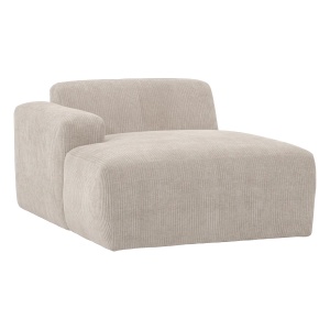 Canapea modulara ecru din textil 112 cm Mojo Rib Lounge Left Woood