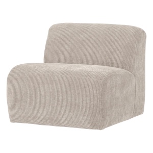 Canapea modulara ecru din textil pentru 1 persoana Mojo Rib Middle Woood