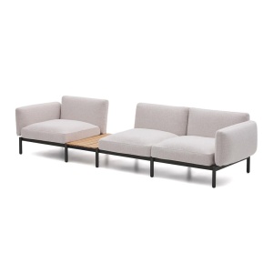 Canapea modulara exterior bej din textil pentru 3 persoane Sorells Kave Home