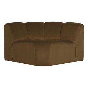 Canapea modulara galben miere din catifea 110 cm Mojo Corner Woood