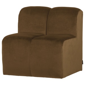 Canapea modulara galben miere din catifea 84 cm Mojo Center Woood