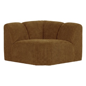Canapea modulara galben miere din textil 105 cm Mojo Rib Corner Woood