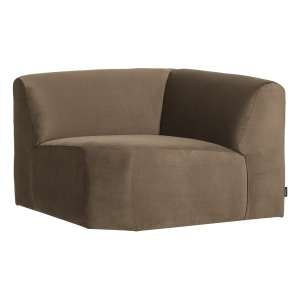 Canapea modulara grej din catifea 105 cm Mojo Corner Woood