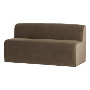 Canapea modulara grej din catifea 164 cm Mojo Bench Woood