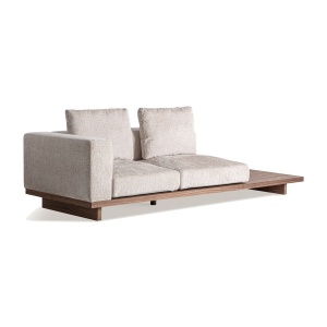 Canapea modulara grej din textil pentru 2 persoane Metti Corner Long Vical Home