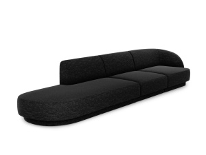 Canapea modulara gri antracit din textil pentru 4 persoane Miley Chenille Eden 323 Left Micadoni