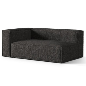 Canapea modulara gri antrancit din textil pentru 3 persoane Nuria Left Boucle Micadoni